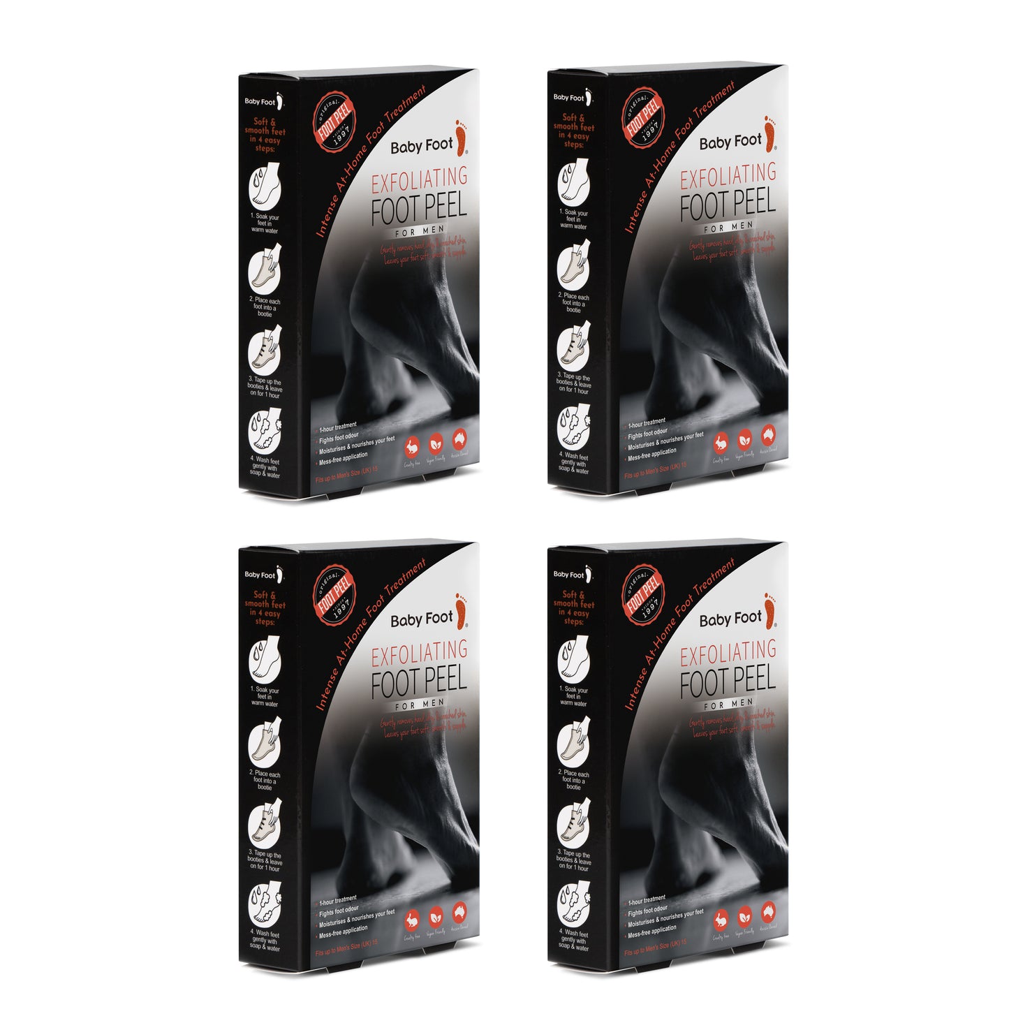 Baby Foot® Men’s Foot Peel 4 Pack